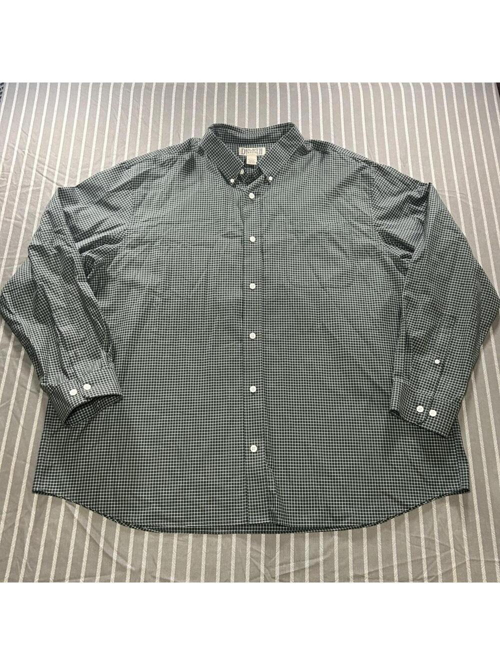 Duluth Trading Company Men's Green and Grey Shirt
